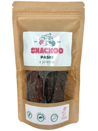 Przysmak dla psa paski mięsne jeleń 100% mięsa Snackoo 150g