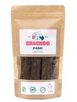 Przysmak dla psa paski mięsne konina 100% mięsa Snackoo 150g