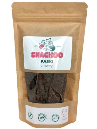 Przysmak dla psa paski mięsne owca 100% mięsa Snackoo 150g