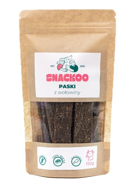 Smaczki dla psa - paski mięsne z wołowiny