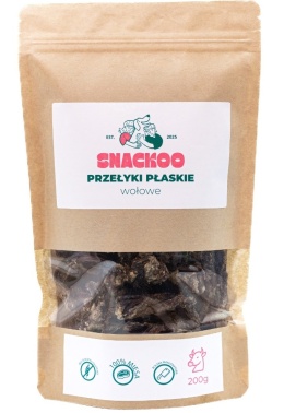 Naturalny suszony gryzak dla psa przełyki płaskie wołowe 200g