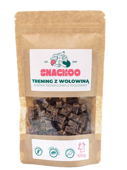 Smaczki dla psa wołowina 100% mięsa Snackoo 100g