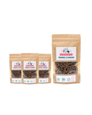 Naturalne smaczki dla psa z dzika 4x100g Snackoo