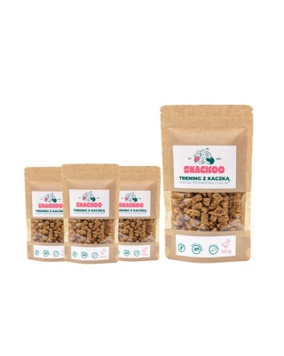 Naturalne smaczki dla psa z kaczki 4x100g Snackoo